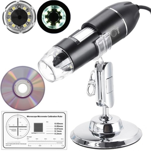 Digitalt mikroskop 1600x - 2Mpix Black
