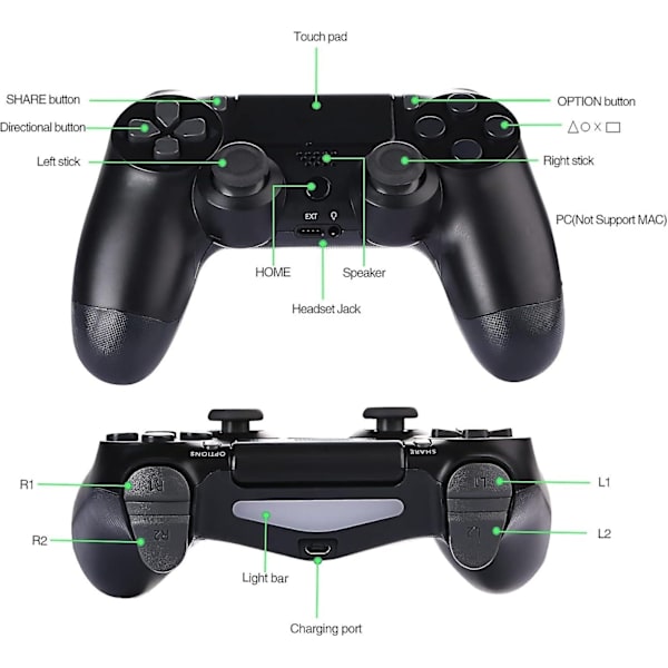 PS4 Handkontroll DoubleShock Trådlös Svart
