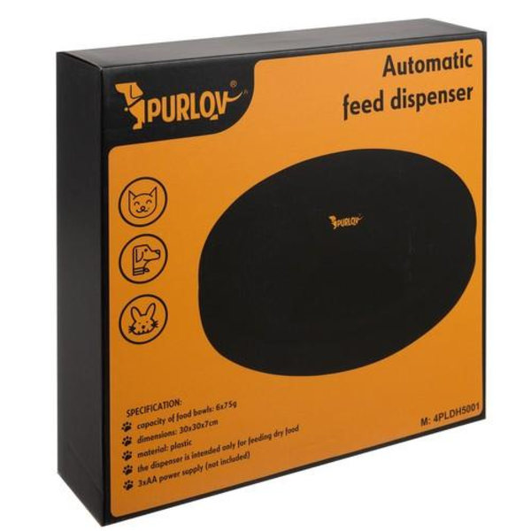 Automatisk hunde-/kattefoder til 6 måltider med timer. Black