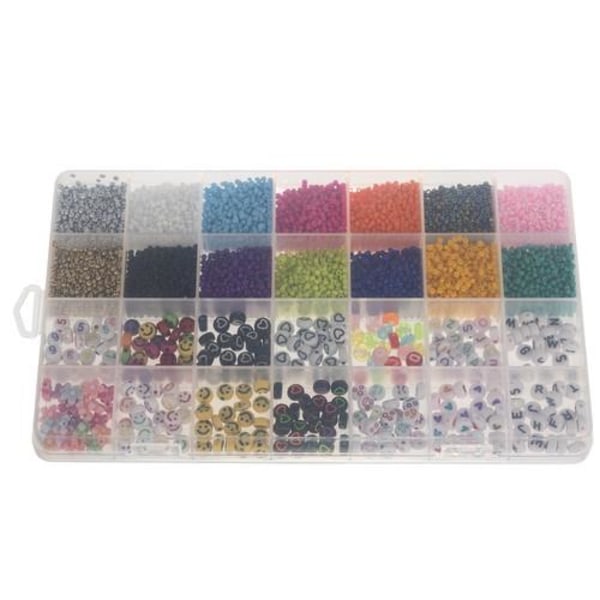 10.000 delars set med pärlor och tillbehör för armbandstillverkn multifärg