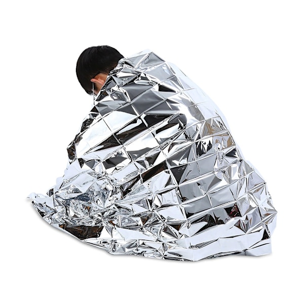 Nødtæppe -/Varmetæppe/Overlevelsestæppe 210x160 cm Silver