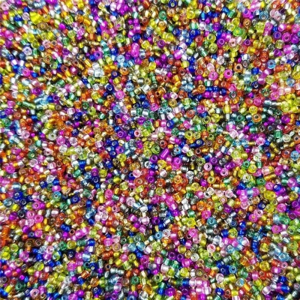 1.000 forskelligt farvede 1 mm perler / Perler til smykkefremsti Multicolor