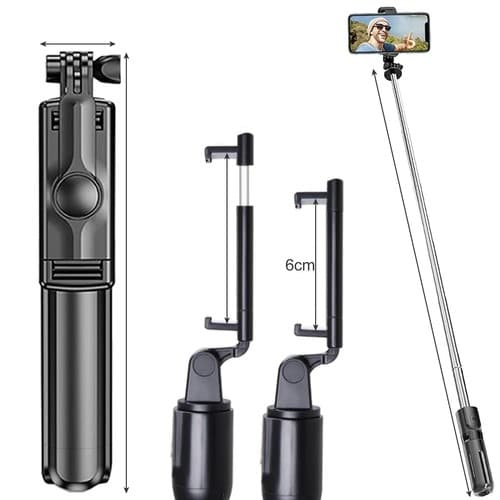 Selfie stick / stativ mobilstativ med bluetooth fjernkontroll Black