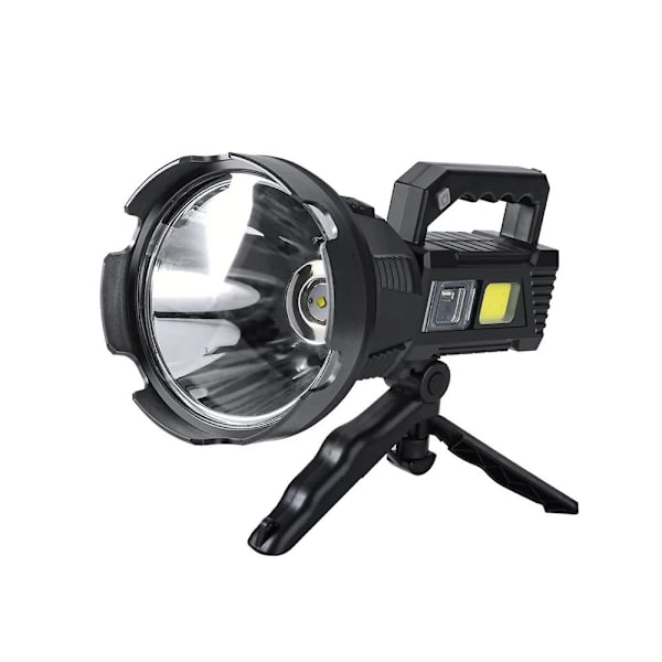Genopladelig lommelygte - søgelys - CREE XHP50 LED - stativ medf Black