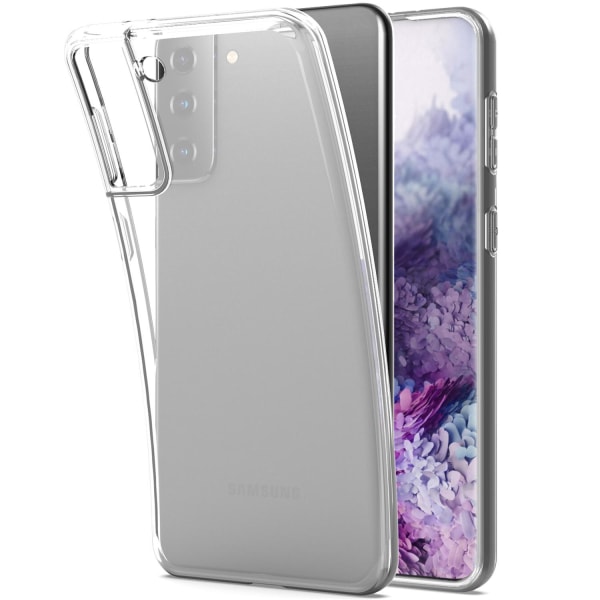 Samsung S21 Plus Kuori läpinäkyvää kumia Transparent