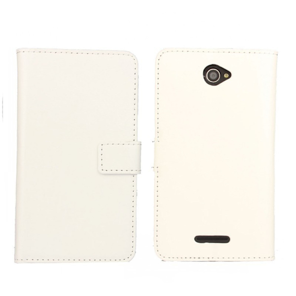 Pung etui Sony Xperia E3, Kunstlæder, Slankt etui White