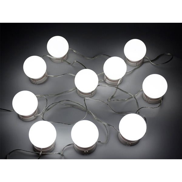 Sminkebordslampe med 10 LED-lys White