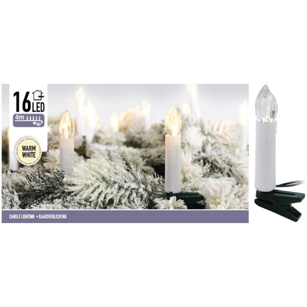 Juletræsbelysning - 16 Lamper - 3,7 meter - indendørs brug Warm white