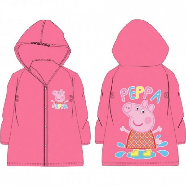 Regnjakke til børn - Gurli Gris/Peppa Pig - Vandtæt Pink 92/98