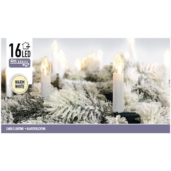 Julgransbelysning - 16 Lampor - 3,7 meter - inomhusbruk Varm vit