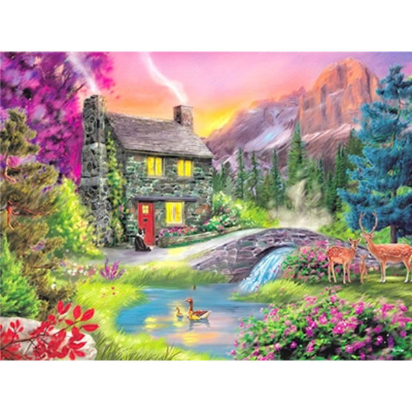 Diamond Painting / Diamantmålning - 30x40cm - Landskap Multicolor