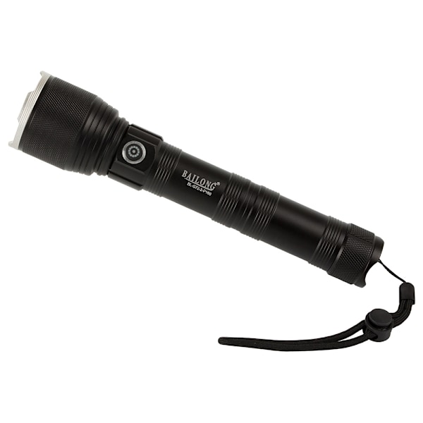 Laddbar ficklampa - CREE XHP160 LED - 23 cm - Flygplansaluminium Svart