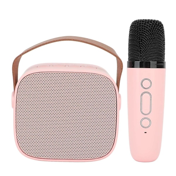 Bärbar Bluetooth Karaoke-högtalare med 1 trådlös mikrofon Pink