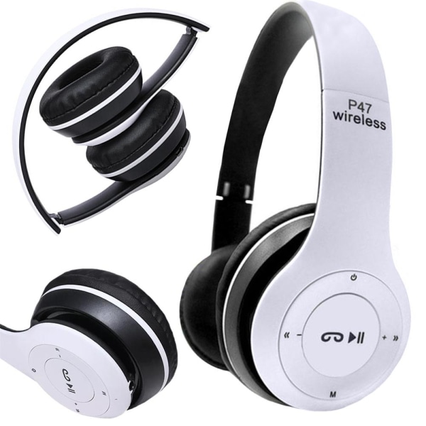 Bluetooth Stereo Headset, metall med magnet - MS-T2 White