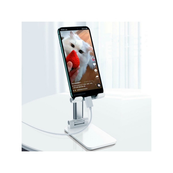 Puhelinteline - iPad-teline - Taitettava - Jopa 10 tuumaa White