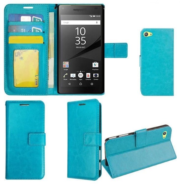 Sony Xperia Z5 Compact - Retro Wallet cover, Taske/Pung Turquoise