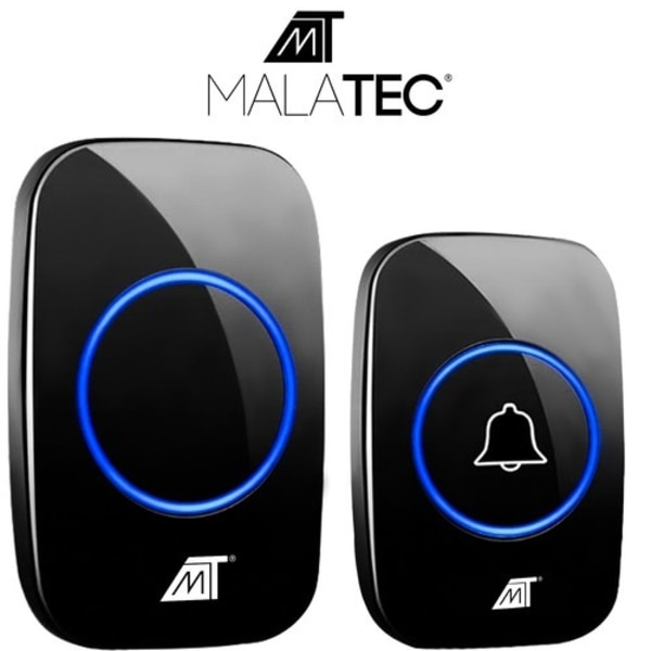Sort Malatec ringeklokke med 60 polyfone lydsignaler Black