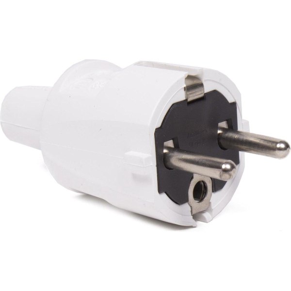 PVC Stickpropp med brytskydd Jordad - 16A White