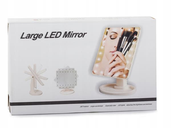 Sminkspegel - LED belysning Svart