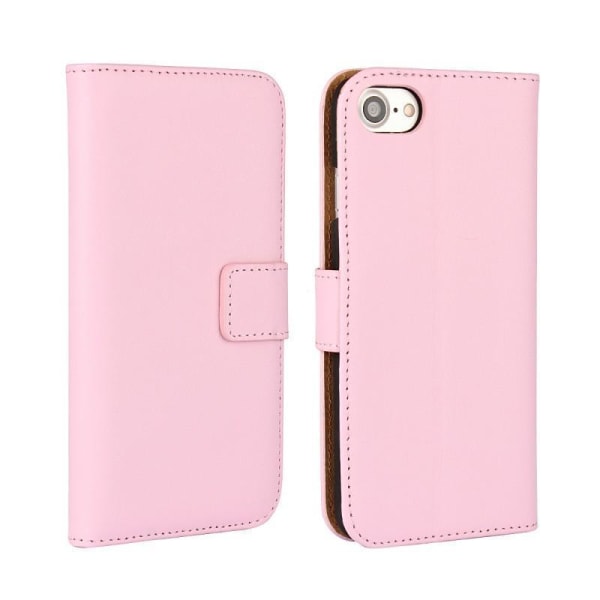 Lommebokveske iPhone 7 / 8 / SE 2020/2022 ekte skinn Pink