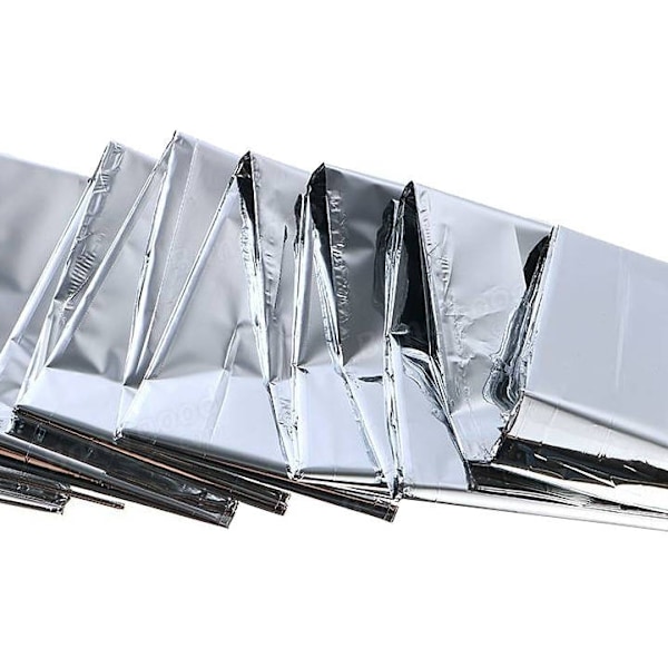 Nødtæppe -/Varmetæppe/Overlevelsestæppe 210x160 cm Silver