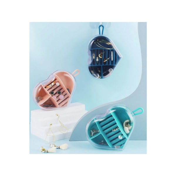Smyckeskrin med transparant lock, perfekt för resor Multicolor