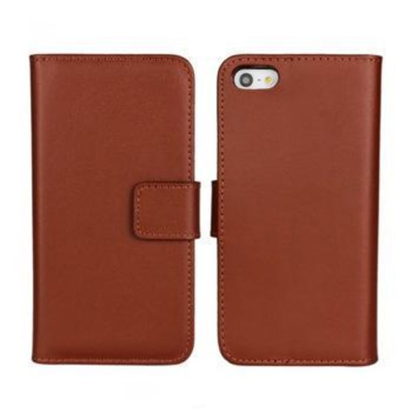 iPhone 5/5s/SE, wallet cover, ægte Læder, Taske/Pung Brown