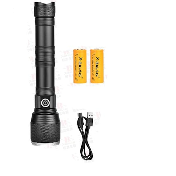 Oppladbar lommelykt - CREE XHP160 LED - 23 cm - Luftfartøy aluminium Black