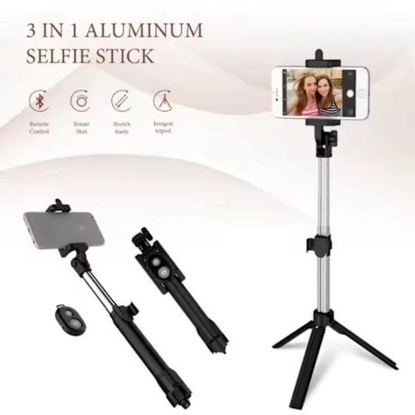 Selfiestick / tripod mobilstativ med bluetooth fjärrkontroll multifärg
