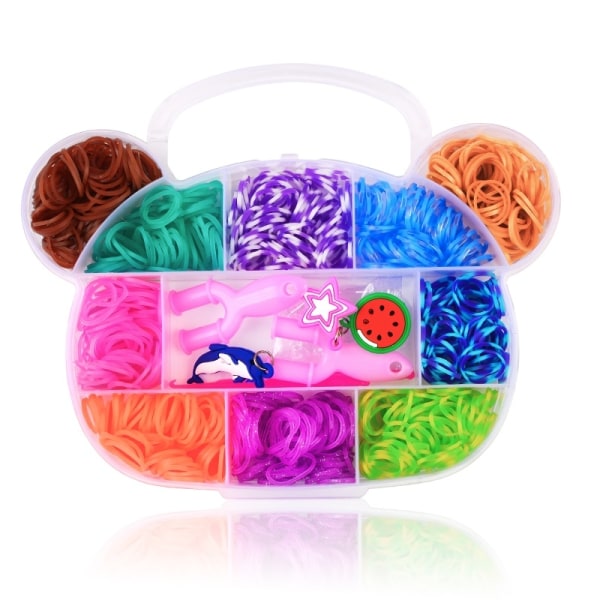 Loom Bands Kit - 600st i olika färger och flera tillbehör MultiColor Blomma