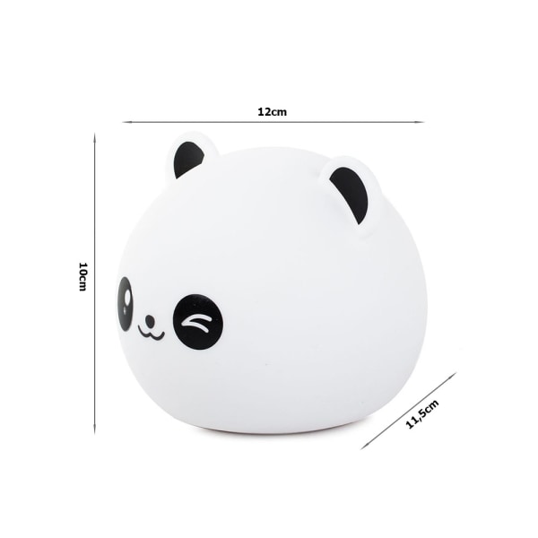 Laddbar Nattlampa Panda - RGB - Silikon- Fjärrkontroll Multicolor