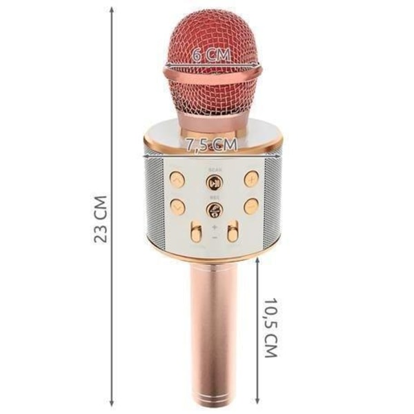 Karaokemikrofon med høyttaler og Bluetooth Pink gold