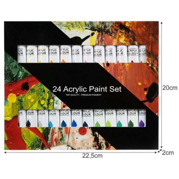 24 akrylmaling i forskjellige nyanser Multicolor