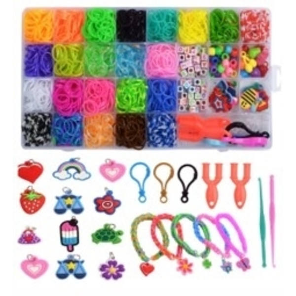 Loom Bands Kit - 1500 kpl ja paljon tarvikkeita. Multicolor