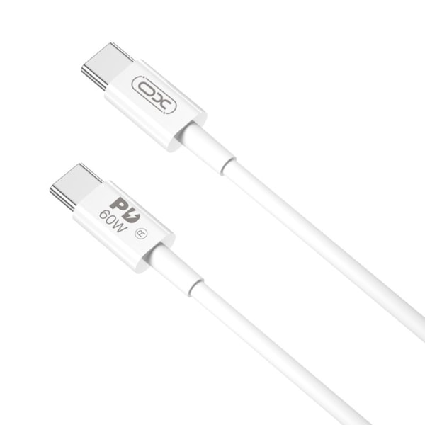 XO Laddkabel - PD 60w - USB-C / USB-C - 1m -  Android och iPhone Vit