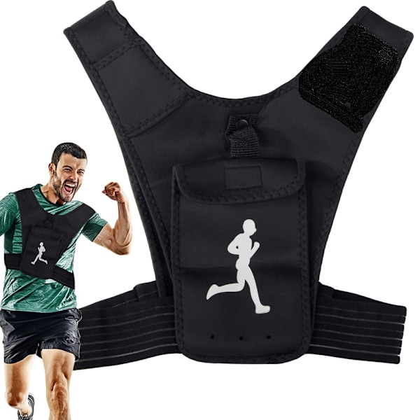 Löparväst / Joggingväst med mobilficka Black