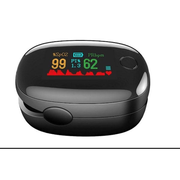 Oximeter / Pulsmätare med OLED display Svart