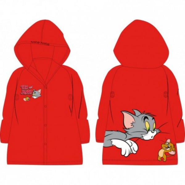 Regnjakke til børn - Tom og Jerry - Vandtæt Red 128