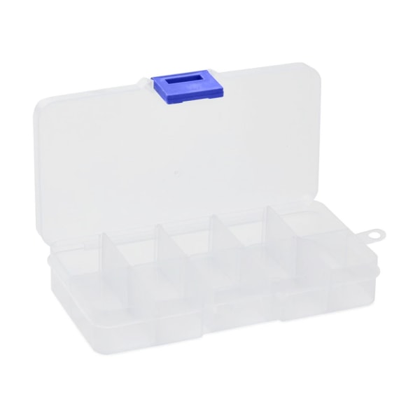 Oppbevaringsboks med 4-10 rom - 13cm x 7cm x 2cm Transparent