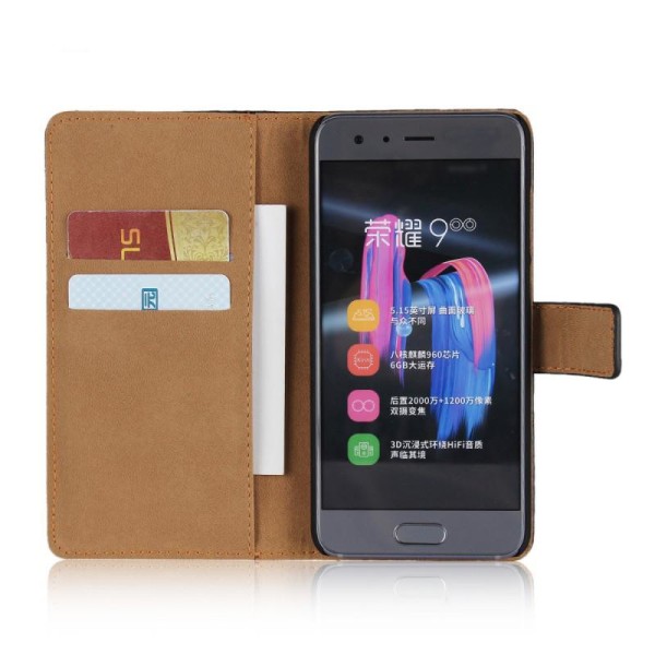Plånbokfodral till Huawei Y5P i Äkta skinn - Stilrent och snyggt Svart