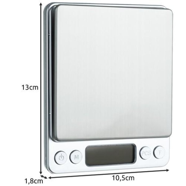Digital vekt / Kjøkkenvekt 0,01g-500g Silver