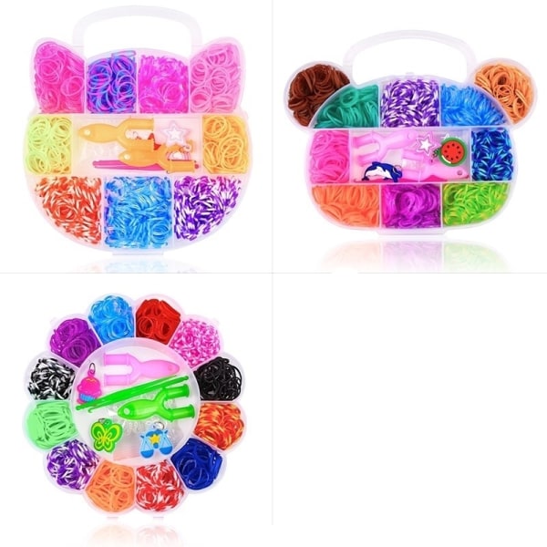 Loom Bands Kit - 600st i olika färger och flera tillbehör MultiColor Katt