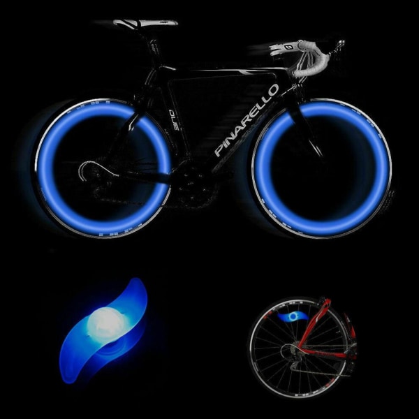 2-Pack LED ljus till cykelhjul / Ekrarna Blå