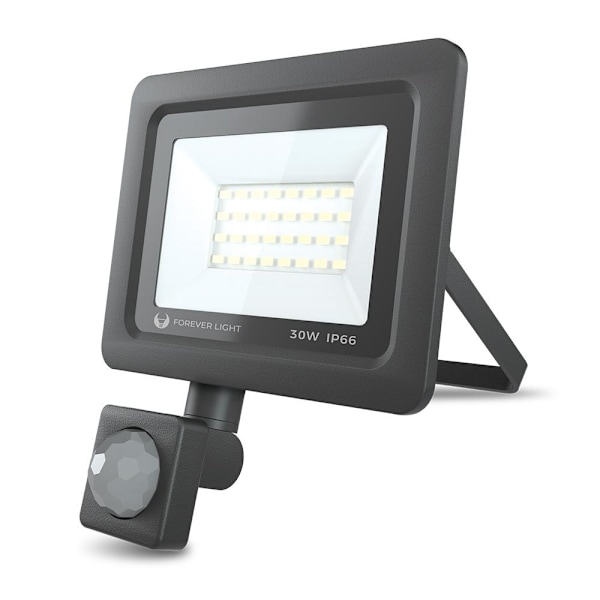 LED Strålkastare / Floodlight, Rörelsesensor, 30w (150w) Svart