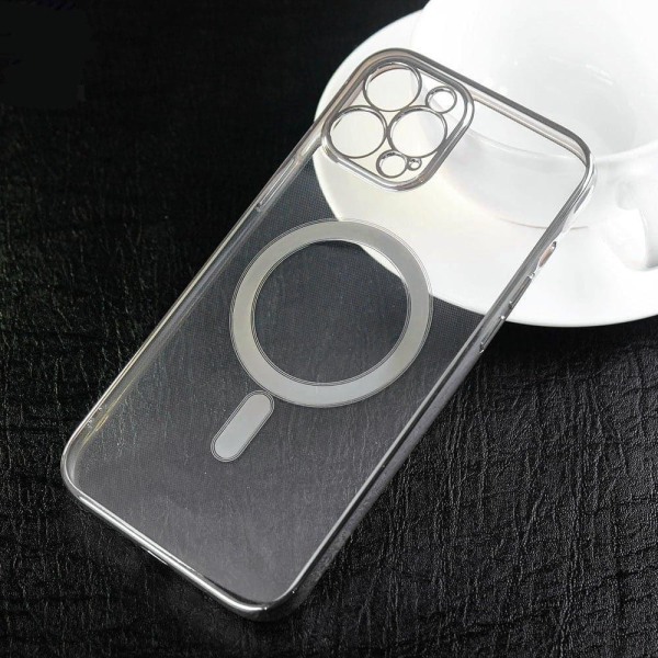 MagSafe-deksel til iPhone 13 Pro med sølvdetaljer Silver