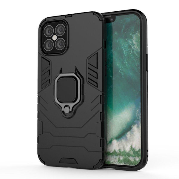 Hybrid Armor Ring Skal, iPhone 12 Pro Max, Extra tåligt skal Svart