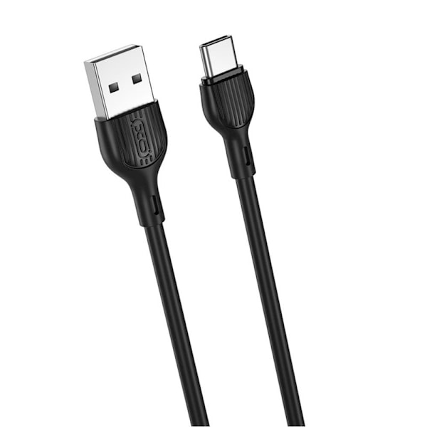 XO Laddare - Laddkabel - USB / USB-C  - 2 meter, Hög kvalitet Svart
