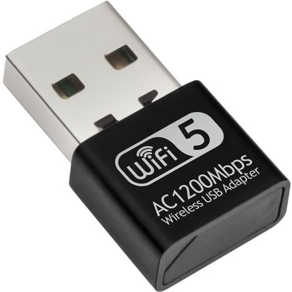 Wifi Adapter USB - 2,4 GHz / 5 GHz - 1200 mbit Svart