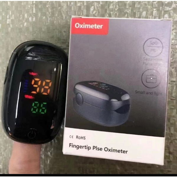 Oximeter / Pulsmätare med OLED display Svart