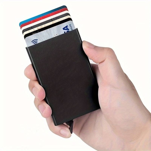 Korttiteline Pop-up alumiinia - RFID-turvallinen Black